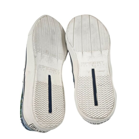 Sperry Top Sider Boat Shoes Mens Size 9.5 M Blue Green Plaid Slip-On Canvas - Picture 9 of 9